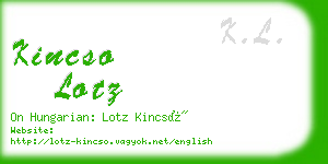 kincso lotz business card